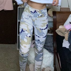 pastel camo full length leggings